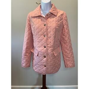 Chico’s Size 1 (M) Pink Quilted Jacket Lightweight Zip‑Front
